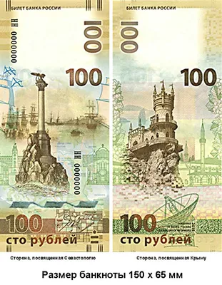 Банк России выпустил памятную купюру 100 рублей, посвященную Крыму и  Севастополю — Белрынок