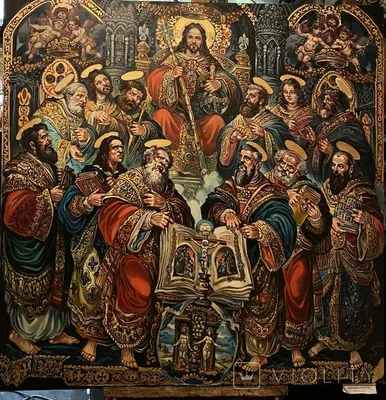 Рукописная икона Собор 12 апостолов — Купить икону или выполнить образ на  заказ | © ApostolosAndreas