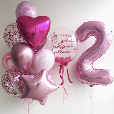Воздушные шары: 2 года девочке на День рождения – Цена от 170 руб.