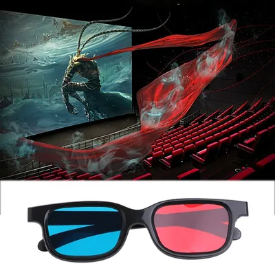 3D очки универсальные в черной оправе красные синие голубые анаглифные 3D  очки 0,2 мм для фильма игры DVD | AliExpress
