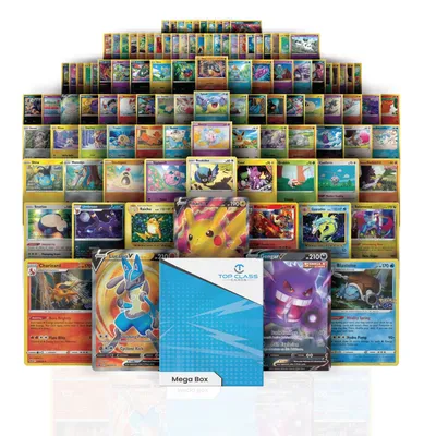 Top Class Cards Mega Box | 100 Cards | 3 Guaranteed Ultra Rares | 7 Holo  Cards | Compatible with Pokemon Cards - Walmart.com