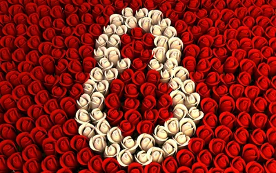 Скачать обои праздник, 8 марта, женский день, розы красные, розы белые  разрешение 1920x1200 #7421