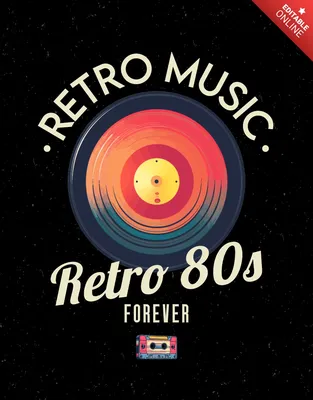 Ретро музыка 80-х годов | Бесплатный шаблон дизайна
