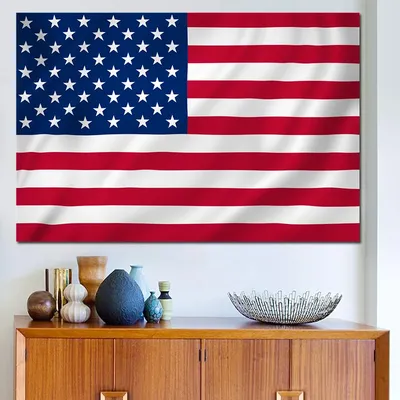 Американский флаг освещенный полной луной - обои на телефон