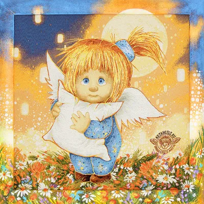 Ангел-хранитель\" Картина с ангелом на холсте 35х45см,поталь – заказать на  Ярмарке Мастеров – PVZ7GBY | Картины, Санкт-Петербург