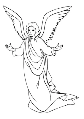 Нарисованная рукой иллюстрация силуэта ангелочка | Бесплатно векторы