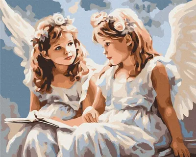 ᐉ Картина по номерам Идейка Очаровательные ангелочки Рафаэль Санти 40х50 см  (KHO4829)