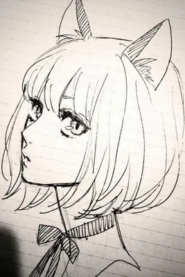 Нарисованная карандашом аниме девушка» — создано в Шедевруме