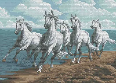 Купить картину Бегущие лошади на берегу моря , Кирико, Джорджо де в Украине  | Фото и репродукция картины на холсте в интернет магазине Макросвит