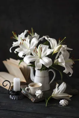 Фотообои Белые лилии большие nfi_01078 купить в Украине | Интернет-магазин  Walldeco.ua