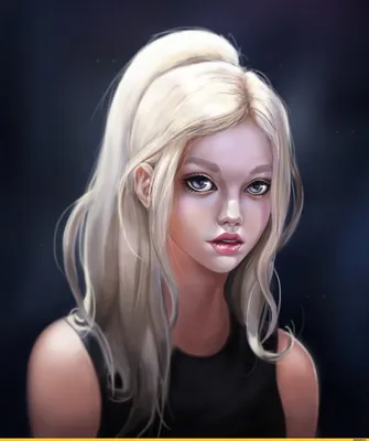 Фотографии блондинок лица Волосы девушка смотрит Рисованные