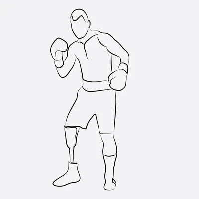 Чемпион по боксу. рисунок тушью и акварелью | Премиум Фото
