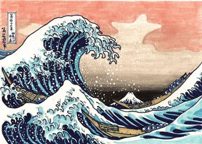 Японские волны обои - 33 фото