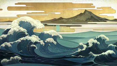 Купить Большая волна в Канагаве, холст, картины на стене, художественные  постеры и HD-принты, классический знаменитый морской пейзаж, картина для  домашнего декора | Joom