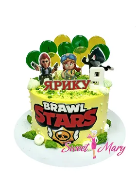 Торт с персонажами игры Brawl Stars Леон и Спайк