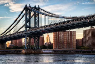 Бруклинский мост, Нью-Йорк, никто Стоковое Изображение - изображение  насчитывающей набережная, река: 101451431