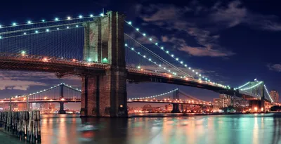 Бруклинский мост - Фотообои на стену по Вашим размерам в интернет магазине  arte.ru. Заказать обои Бруклинский мост - (12376)
