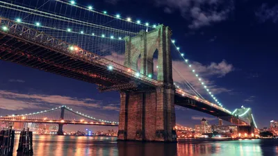 Бруклинский мост, Нью-Йорк скачать фото обои для рабочего стола (картинка 3  из 3)