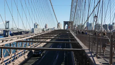 Пазл. PZL-500/45 Вид на Бруклинский мост. Нью-Йорк | Кристальная мозаика  Фрея - официальный сайт
