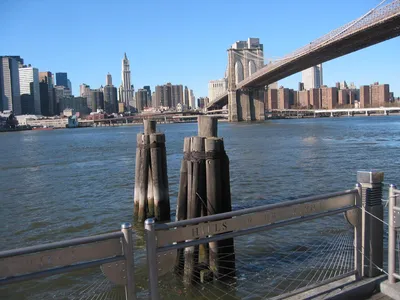 Обои Бруклинский мост в сумерках, картинки - Обои для рабочего стола Бруклинский  мост в сумерках фото из альбома: (города)