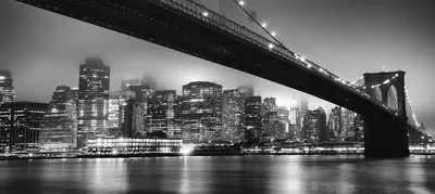 Фото обои городов мира 368x254 см Бруклинский мост ночью в красных тонах  (206P8)+клей купить по цене 1200,00 грн