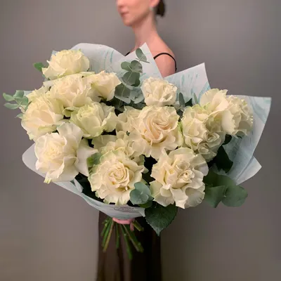 Картинка букет Розы розовых цветок вазе белом фоне