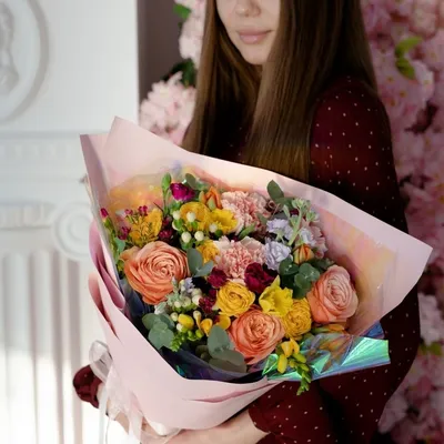 Букет цветов с пионами, Доставка букетов по Киеву