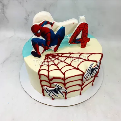 Торт Человек-паук комикс на день рождения мальчика заказать с доставкой в  СПб на дом