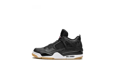 Кроссовки Nike Air Jordan 4 Retro кожаные черные купить
