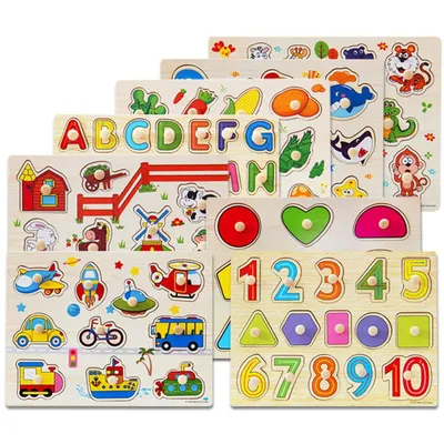 Детские головоломки, развивающие игрушки, деревянные цифры животных,  алфавиты, 3d головоломки, игрушки для детей – лучшие товары в  онлайн-магазине Джум Гик