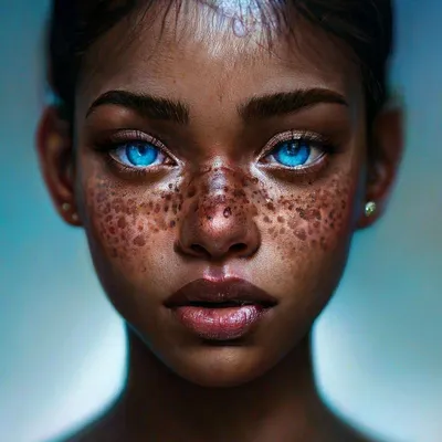 Портрет молодой женщины. Брюнетка с голубыми глазами Stock Photo | Adobe  Stock
