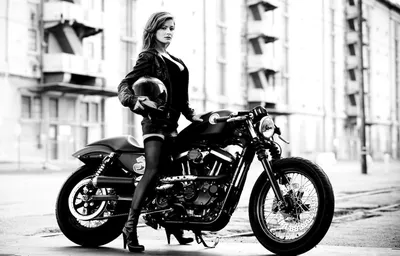 Фотографии Шатенка девушка Мотоциклы Мотоциклист 3840x2400