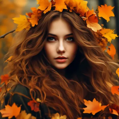 Красивая девушка осень 🍂 , вместо …» — создано в Шедевруме