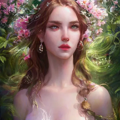 Портрет девушки на холсте «Весна»