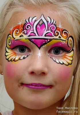 Принцесса - пример аквагрима - Таня Маслова | Girl face painting, Face  painting designs, Princess face painting