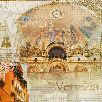 Салфетки для декупажа города мира Венеция купить в Запорожье Украине 33х33  см | Завиток