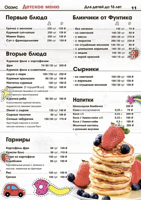 Детское меню в кафе и ресторанах Великого Новгорода