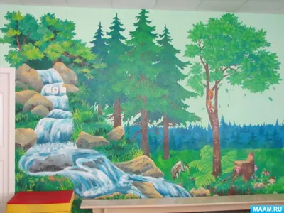 Художественная роспись стен в детском саду , фото оформления интерьера  детских комнат, заказать в Москве
