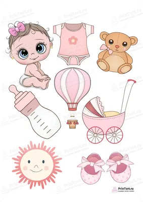 Картинка для торта \"Новорожденный\" - PT100704 печать на сахарной пищевой  бумаге