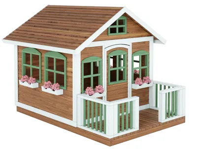 Игровой домик из дерева для детей с навесом (160см) \"Лесник\" купить в  магазине Непоседа