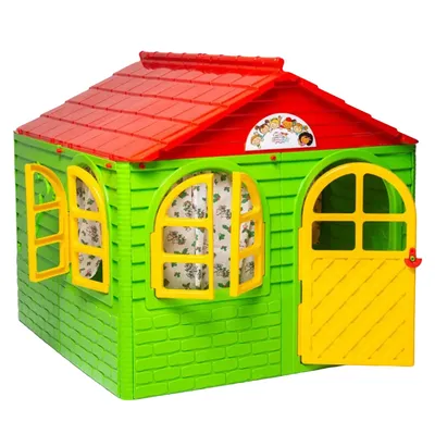 Детский игровой домик со шторками из пластика салатового цвета, Пластиковый  домик для детей долони (ID#1770996097), цена: 3705 ₴, купить на Prom.ua