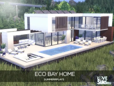 Скачать дом Eco Bay Home для Симс 4