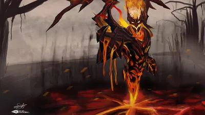 Image DOTA 2 Shadow Fiend demon Monsters Fantasy flame 1366x768