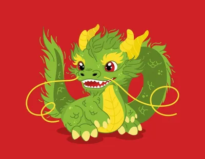 Векторный рисунок мультяшный дракон Stock Vector | Adobe Stock
