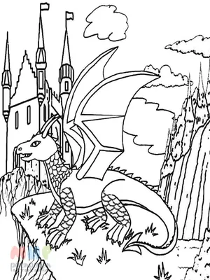Раскраска Трехголовый дракон | Раскраски с дракончиками для детей
