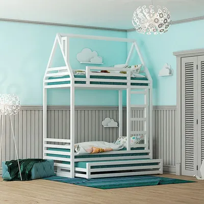 Детская двухъярусная кровать Н-2 - 60390 р, бесплатная доставка, любые  размеры