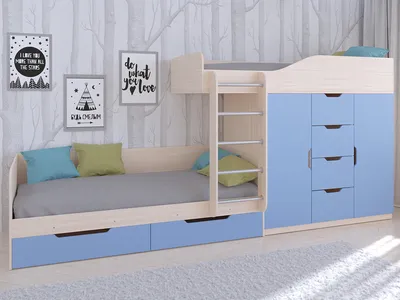 Двухъярусная кровать Соня с прямой лестницей (вариант 7) / Детские кровати  в Москве - интернет магазин мебели для детей Deti-krovati.ru