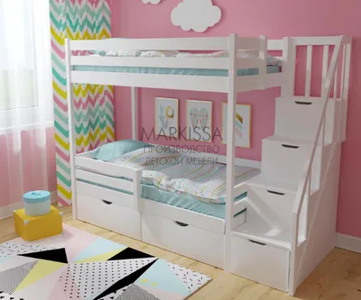 Детская модульная мебель | Двухъярусная кровать Домик Сказка - Кровать  двухъярусная Домик Сказка