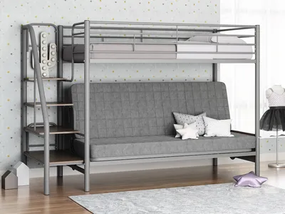 Двухъярусная кровать со шкафом и столом Ла-Пас Fmebel 90x200 - FMEBEL