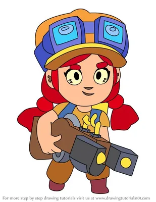 How to Draw Jessie from Brawl Stars (Brawl Stars) Step by Step | Star  coloring pages, Cute doodles, Cute doodle art